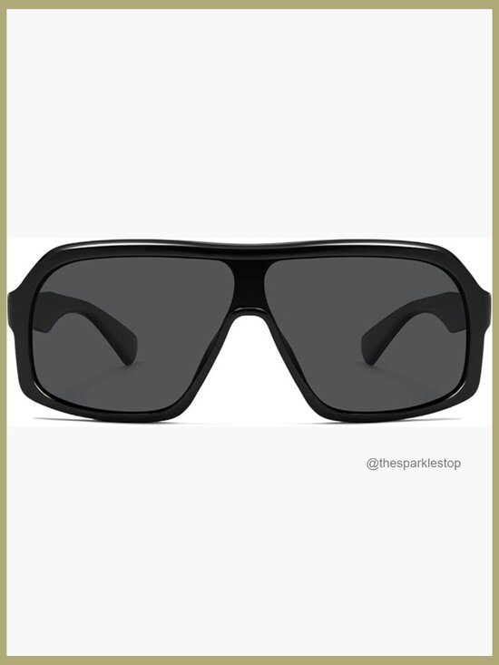 Oversized Aviator Polarized Sunglasses Large Shield Square Frame main image 4
